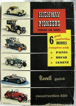 Revell 1/32 Highway Pioneers Foreign Car Gift Set - 1958 MG TD / 1907 Renault Limousine / 1911 Rolls Royce / 1913 Mercedes Torpedo / 1953 Jaguar XJ-120 / 1915 Fiat Tourer, P495 plastic model kit